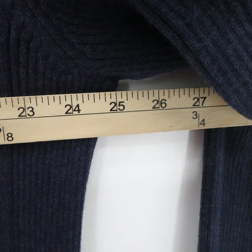 Woolrich Sweater Mens XL Navy Full Zip Cotton Blend Ribbed Outdoor Warm Heritage